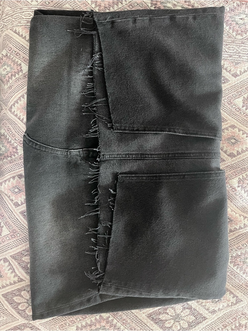Reformation Black Denim Midi Skirt with Front Slit - Picture 7 of 8